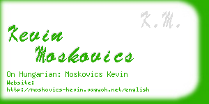 kevin moskovics business card